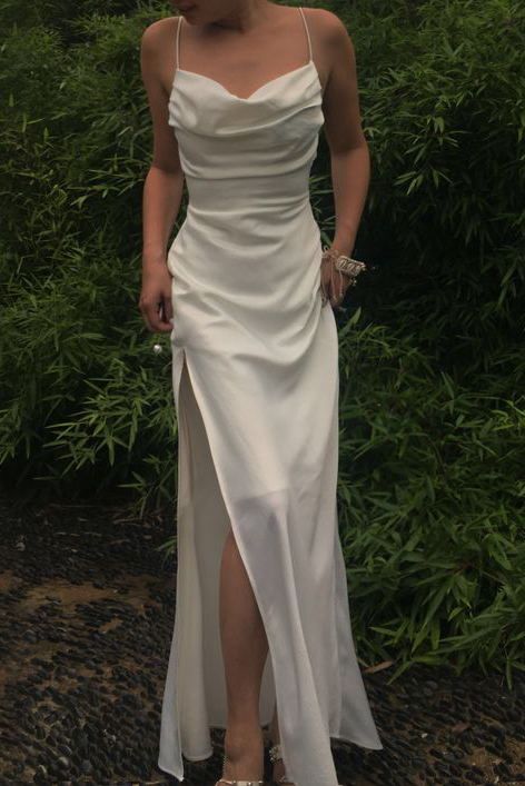 Simple Long Prom Dresses with High Slit,Evening Party Dresses fg1421