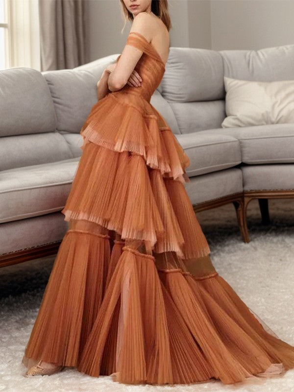 A-Line Princess sweetheart long prom dress, evening dress fg936