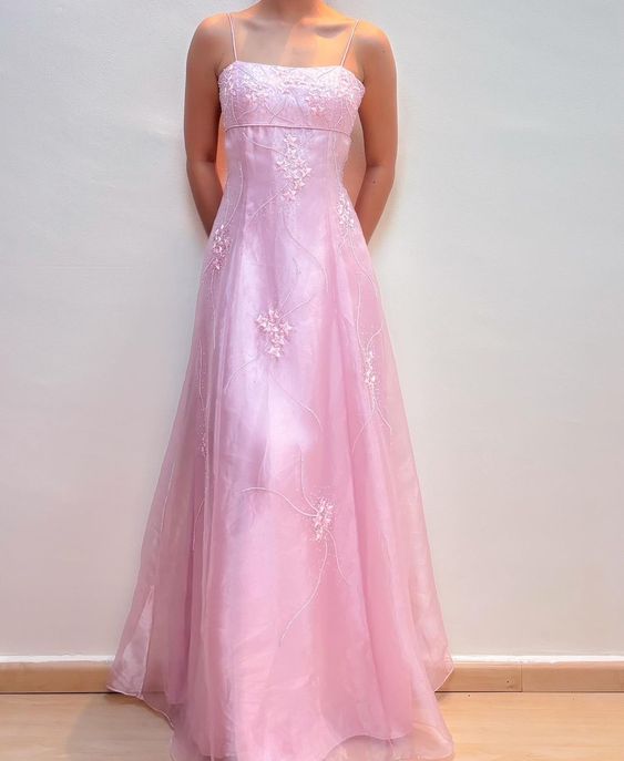 long prom dress pink evening gown fg6910
