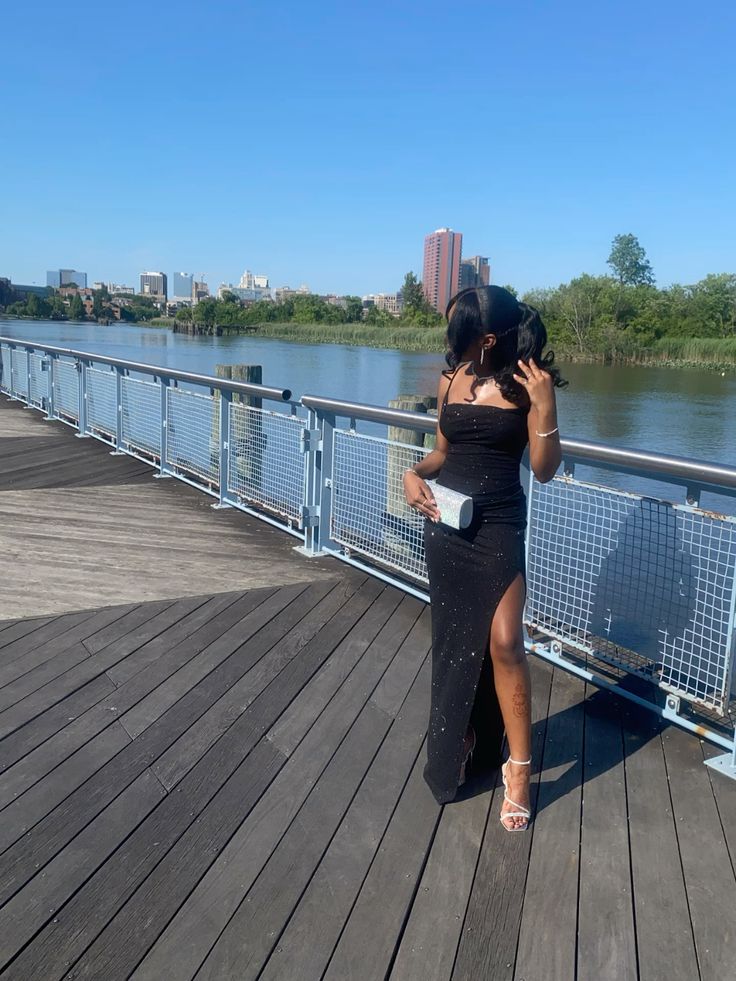 Black Sequin Slit Long Prom Dress Sparkling Evening Gown fg6909