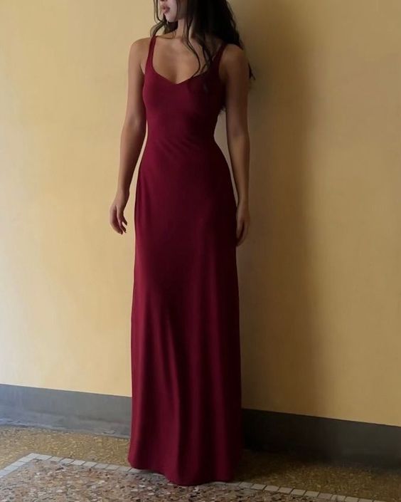 Floor Length Burgundy Prom Gown Evening Dress fg5493