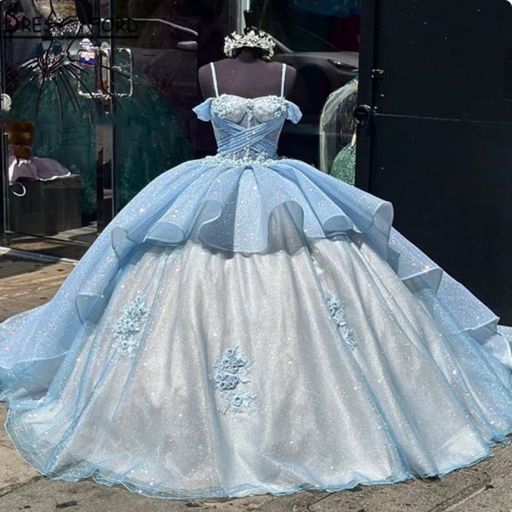 Luxury Quinceanera Dresses Applique Corset Ball Gown Prom Sweet 16 Dress fg2493