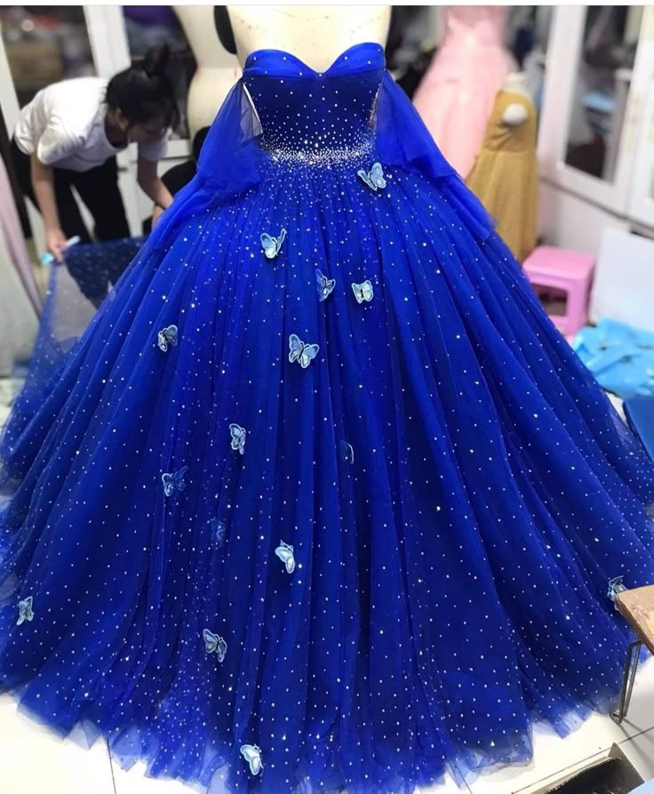 Royal Blue/Red quinceañera dress Ball Gown Prom Dresses Evening Gown fg2853