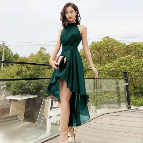 Green chiffon short party dress Homecoming Dress fg5988