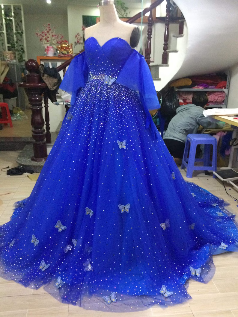 Royal Blue/Red quinceañera dress Ball Gown Prom Dresses Evening Gown fg2853