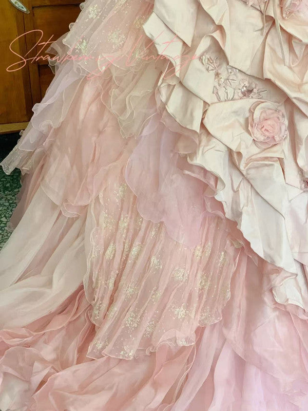 Pink A Line Princess Quinceanera Dress Ball Gown Sweet 16 Dresses fg7178