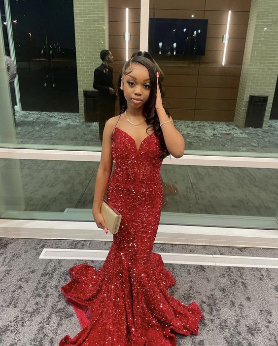 Sequins Sparkly Strapless Mermaid Long Prom Dress fg5251