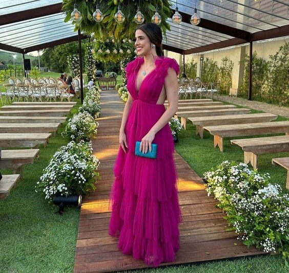 stunning evening dresses long tulle elegant prom gown for women fg4102