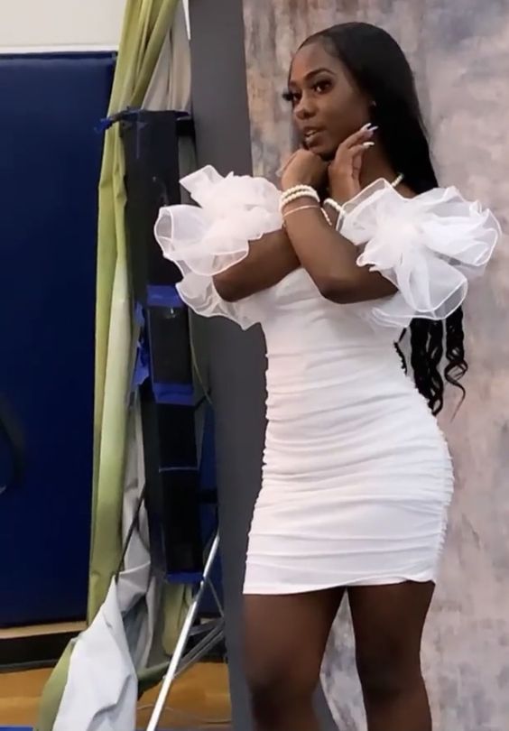 Black Girl Homecoming Dress Short Party Gown fg3796