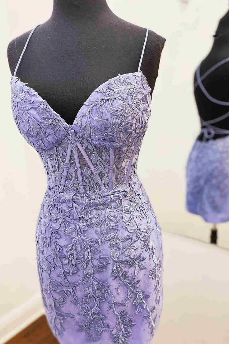 Tie Back Appliqued Bodycon Homecoming Dress Short Prom Dress fg3512