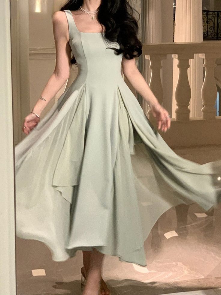 Elegant Sleeveless Female A-line Dress Summer Ladies Women Evening Dress fg3976