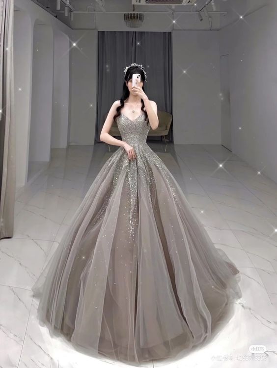 Elegant A line Prom Dresses Sequin Applique Party Gowns Long Evening Dress fg4059