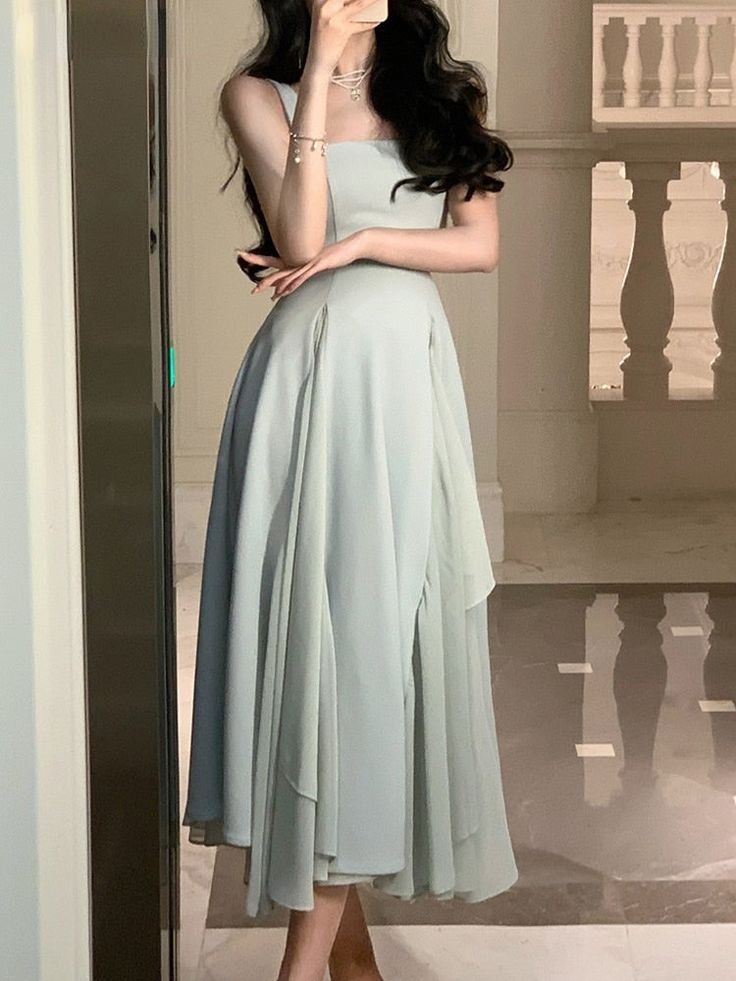 Elegant Sleeveless Female A-line Dress Summer Ladies Women Evening Dress fg3976