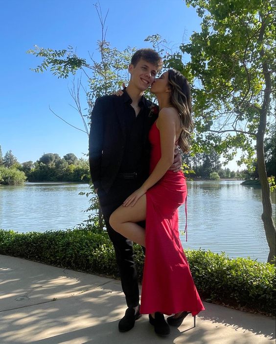 Red Long Prom Dresses With Split fg4218