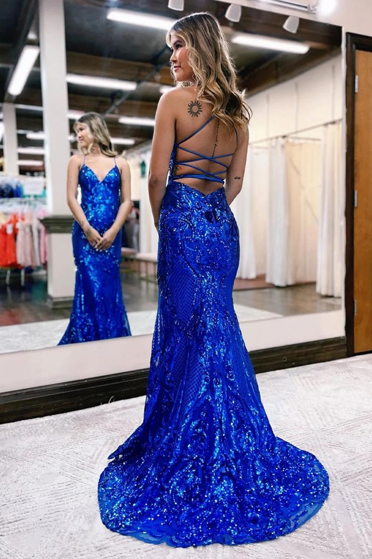 Sparkly Mermaid Backless Sequins Long Prom Dress Formal Occasion Dresses fg3542