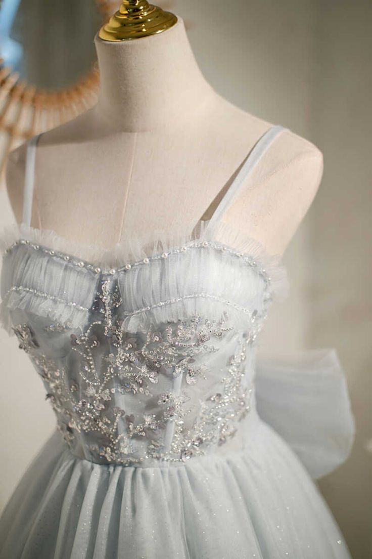 Grey Beaded Bow-Back Short Homecoming Dress fg3421