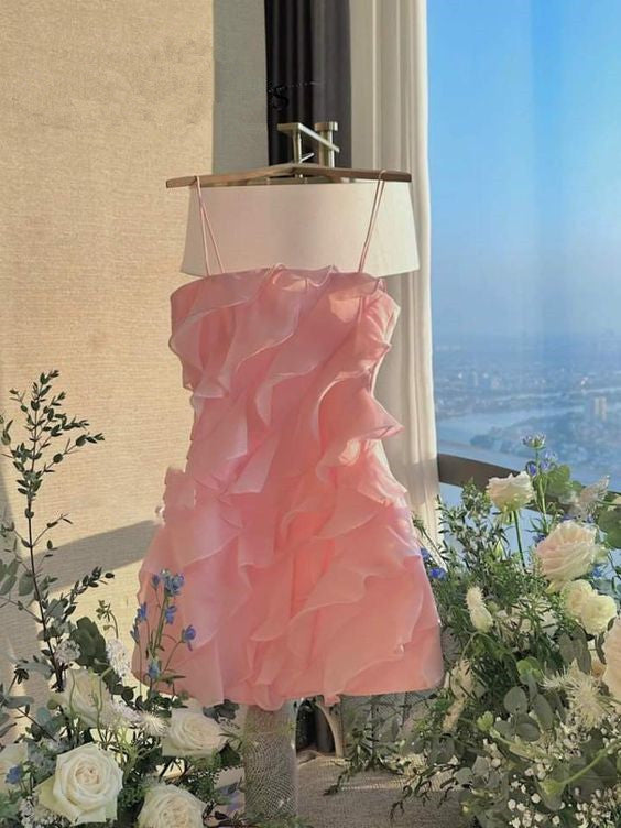 Pink Short Party Dress Lady Fashion Homecoming Gown fg3714