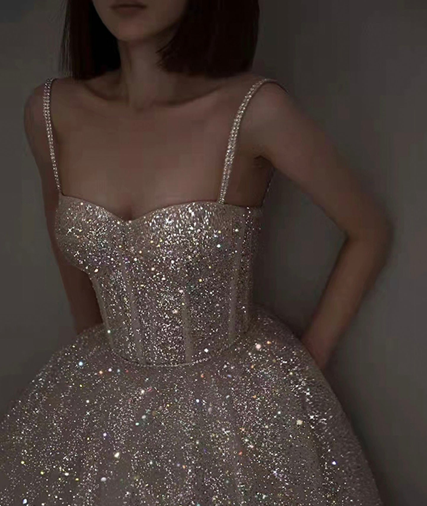 SPARKLING SEQUIN LONG PROM DRESS EVENING DRESS fg3481