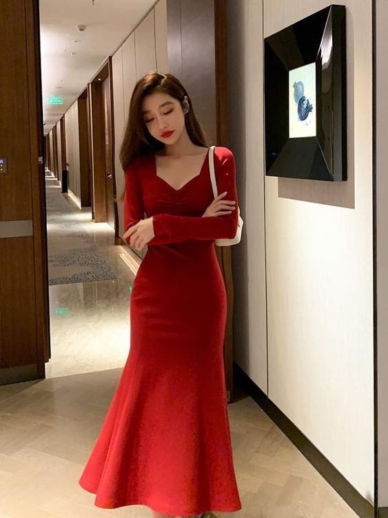 Red Long Evening Dresses Prom Gown Party Gowns fg3900