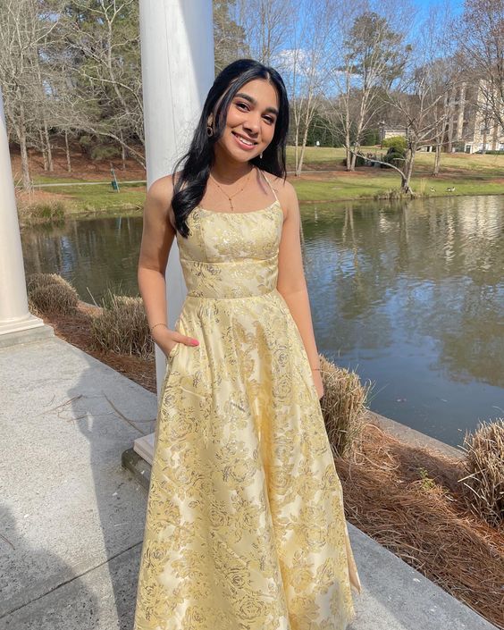 Beautiful Yellow Long Formal Gown, Party Prom Dresses fg3573