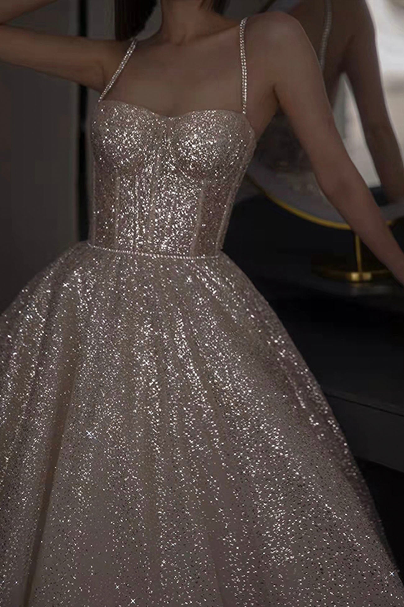 SPARKLING SEQUIN LONG PROM DRESS EVENING DRESS fg3481