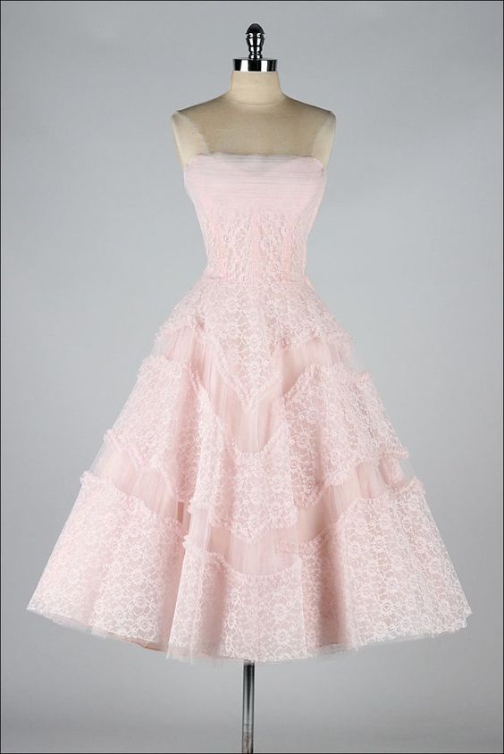 Vintage Inspired Strapless Soft Pink Short Prom Evening Dress Homecoming Dresses fg3435