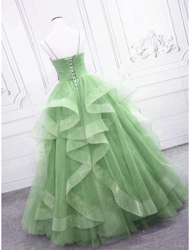 Gorgeous Purple Straps Layers Tulle V-neckline Long Evening Dress, Light Purple Prom Dresses fg4168