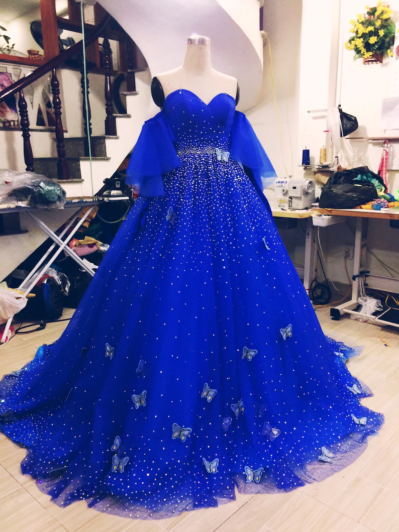 Royal Blue/Red quinceañera dress Ball Gown Prom Dresses Evening Gown fg2853