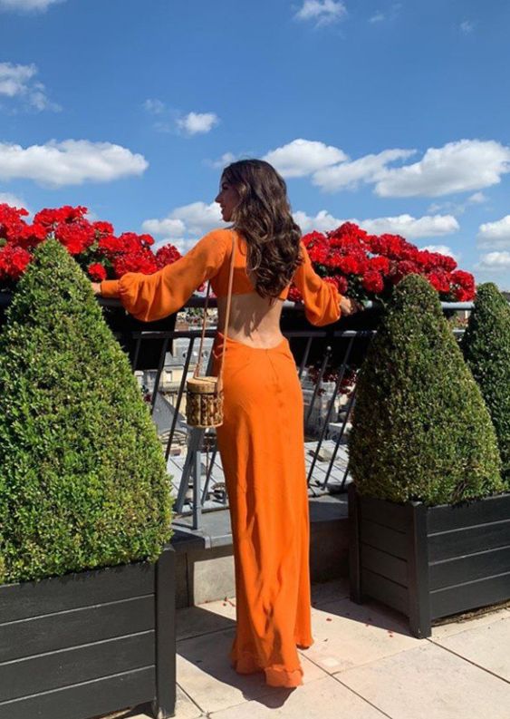 Orange Prom Dress Women Sexy Dresses Elegant Party Dress fg1979