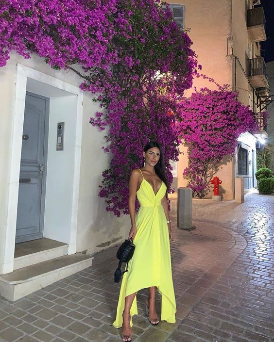 Fashion new prom dress yellow party dress evening dress fg2034