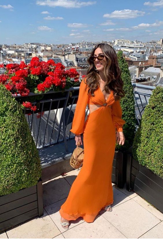 Orange Prom Dress Women Sexy Dresses Elegant Party Dress fg1979