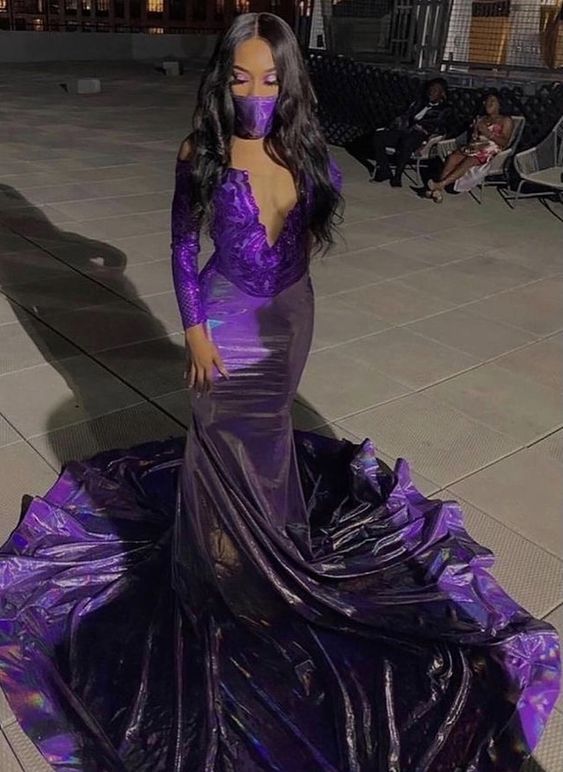 Fashion new prom dress purple mermaid party dress evening dress fg2046