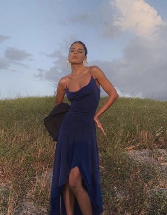Navy high low prom dresses, evening dresses,party dresses, sexy formal dress fg3359