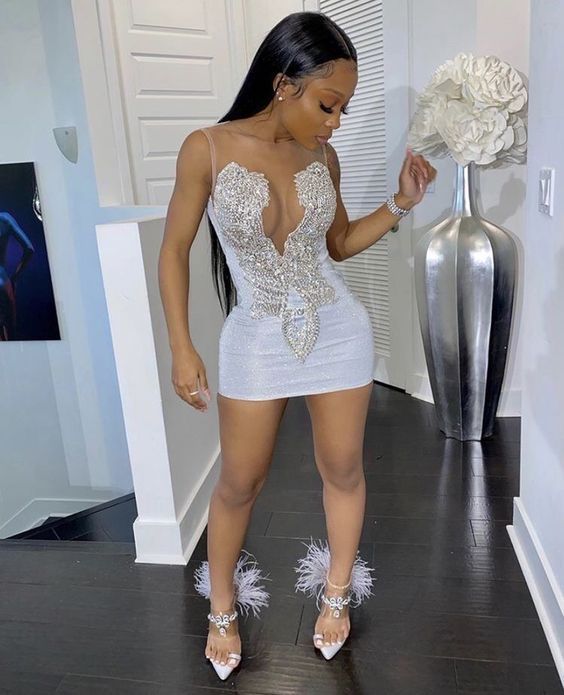 Luxurious Sequins Beaded Short Homecoming Dresses fg107