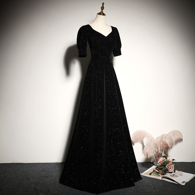 Black evening dress 2022 new long elegant prom dress fg122