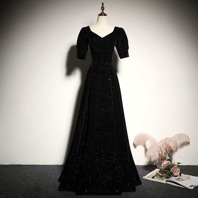 Black evening dress 2022 new long elegant prom dress fg122