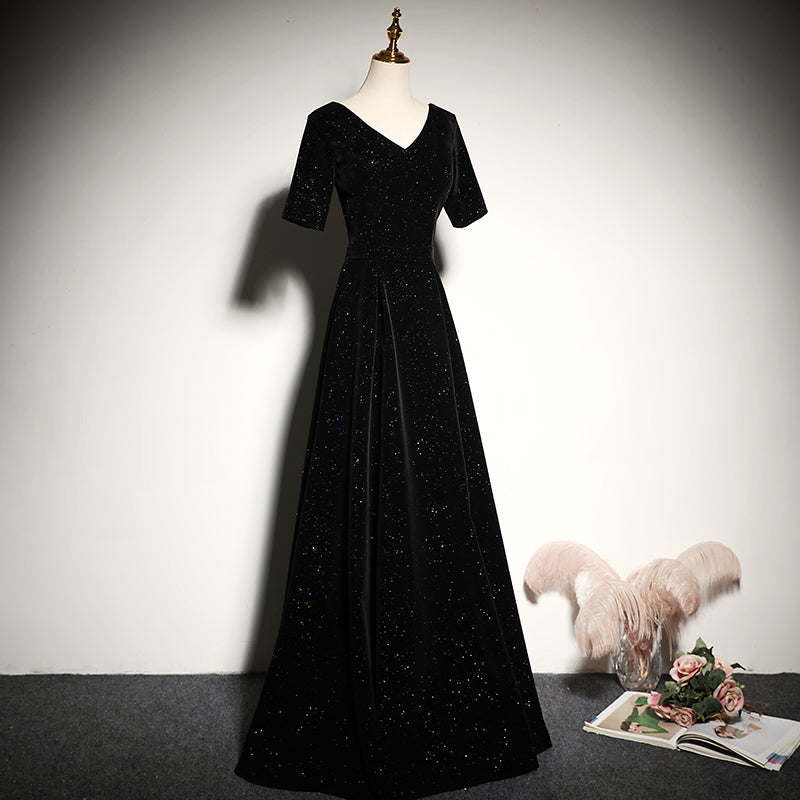 Black evening dress 2022 new dress long elegant prom dress fg125