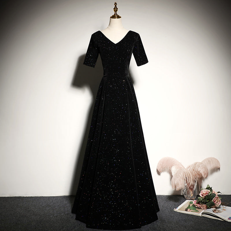 Black evening dress 2022 new dress long elegant prom dress fg125