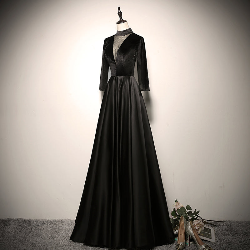 Banquet evening dress 2022 new black long party dress prom dress fg128