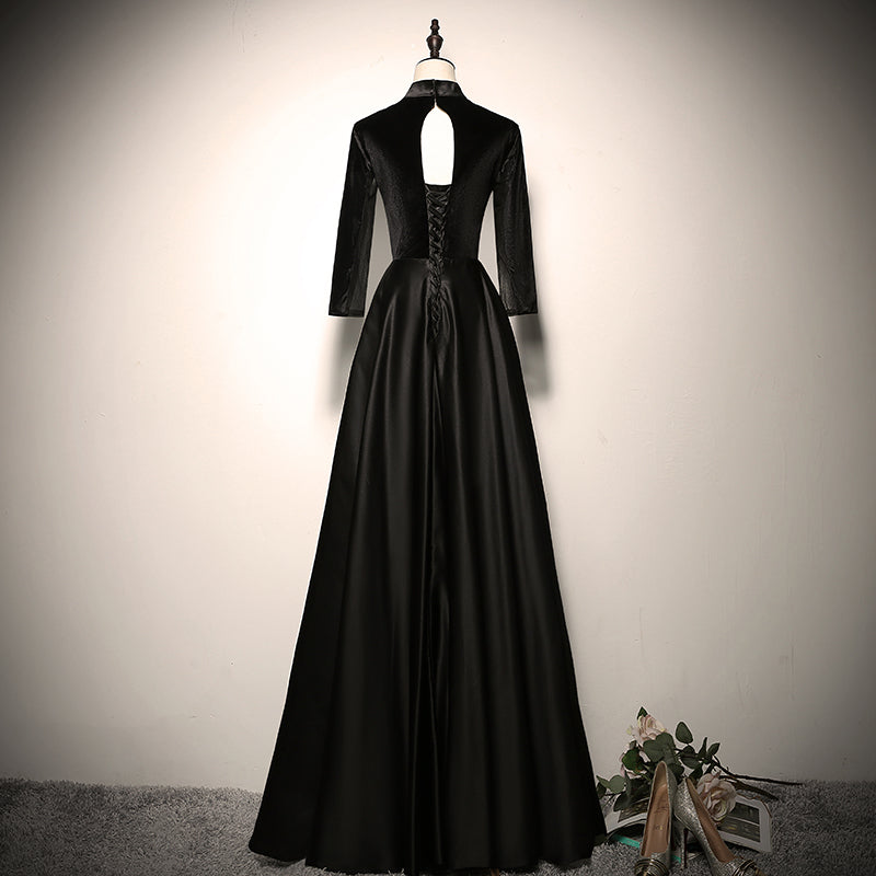Banquet evening dress 2022 new black long party dress prom dress fg128
