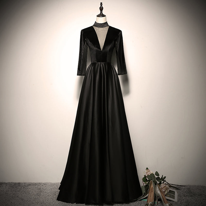 Banquet evening dress 2022 new black long party dress prom dress fg128
