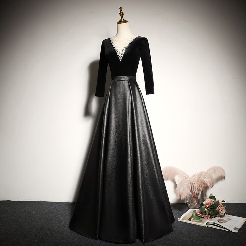 Black evening dress 2022 new long elegant party dress prom dress fg129