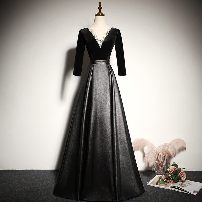 Black evening dress 2022 new long elegant party dress prom dress fg129