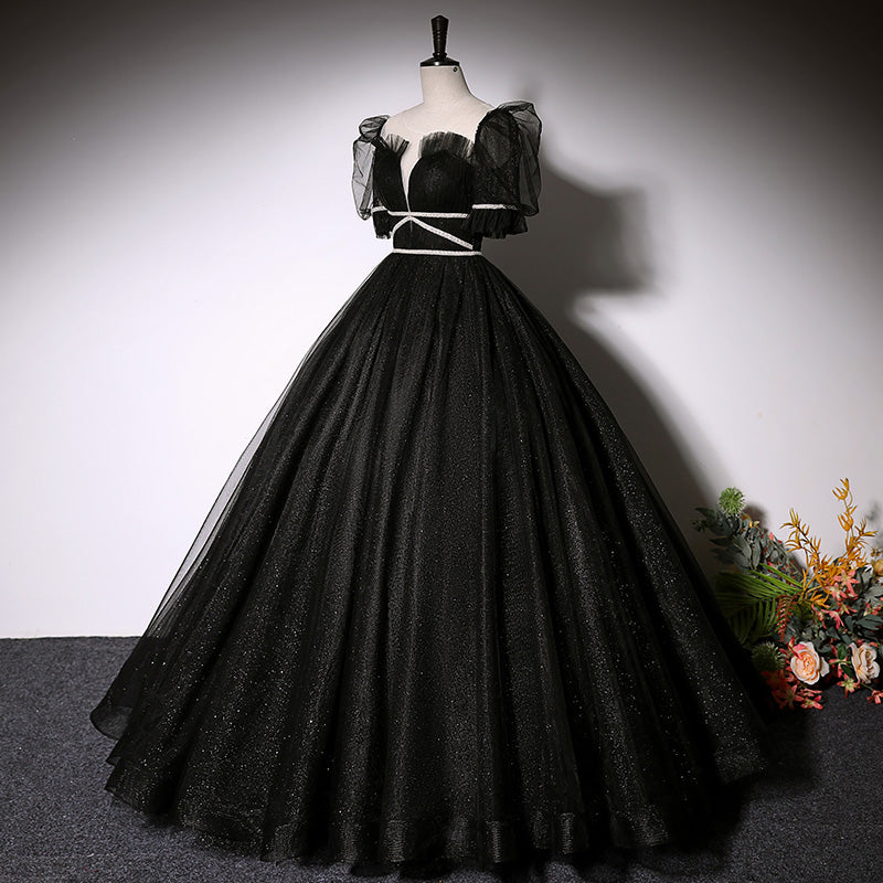 Black evening dress women's long ball gown party dress prom dress fg138