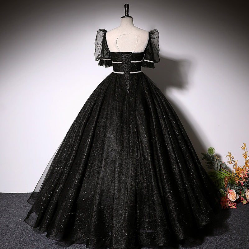 Black evening dress women's long ball gown party dress prom dress fg138