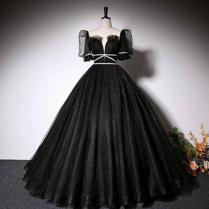 Black evening dress women's long ball gown party dress prom dress fg138