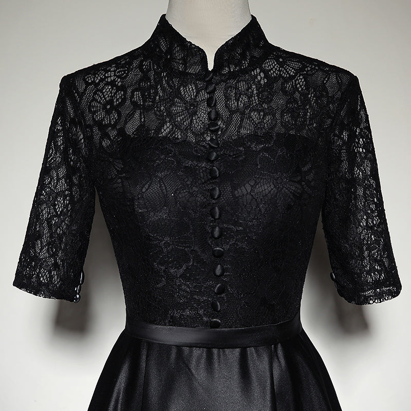 black evening dress prom dress fg148