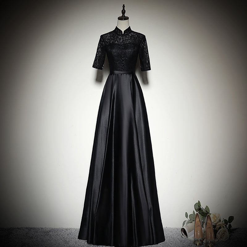 black evening dress prom dress fg148