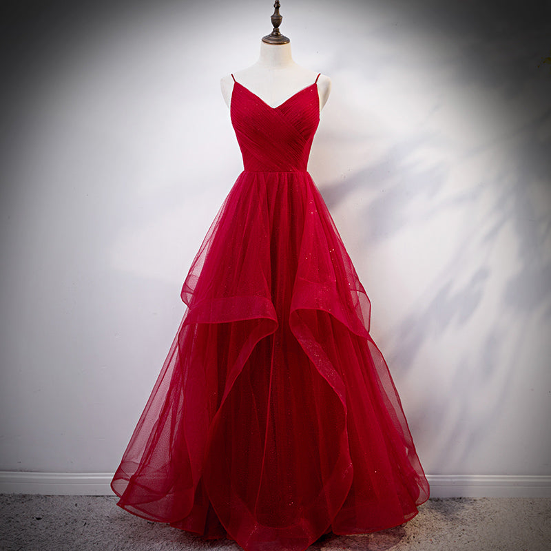Long red evening dress fashion party gowns bridesmaid dress prom dress fg160