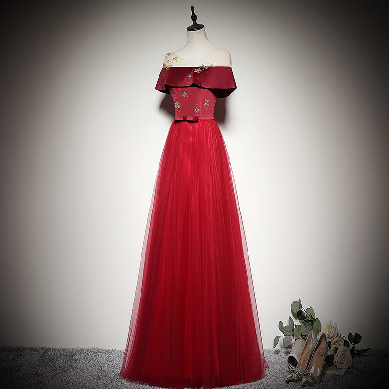 women's simple and generous dress new style red evening dress prom dress fg167